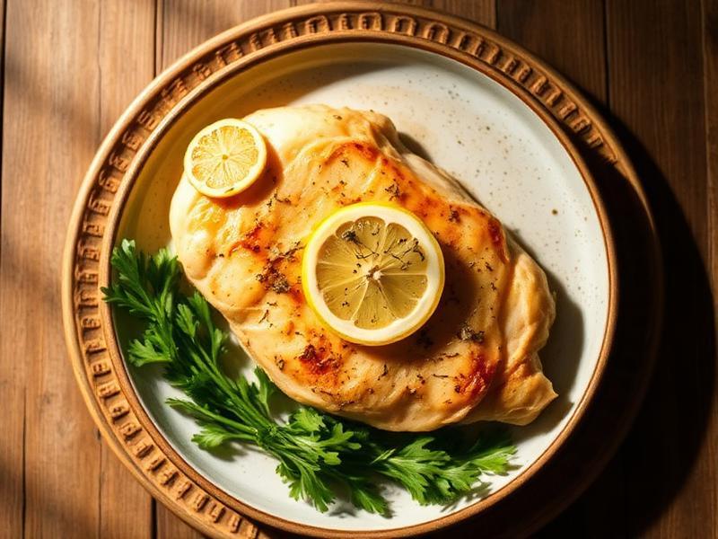 Illustrazione generata con AI della ricetta Pollo alle erbe con insalata di finocchi e arance