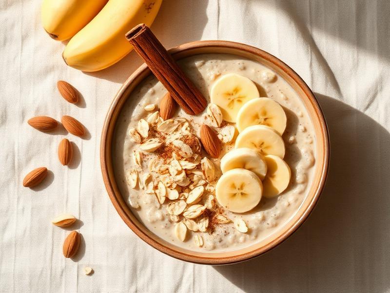 Illustrazione generata con AI della ricetta Porridge di avena e latte di mandorla
