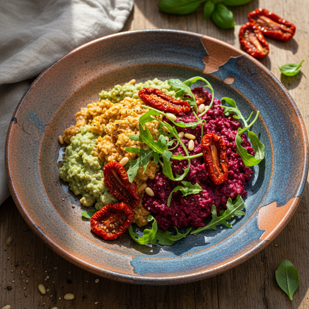 Foto della ricetta Avena multicolor con pomodori secchi e rucola