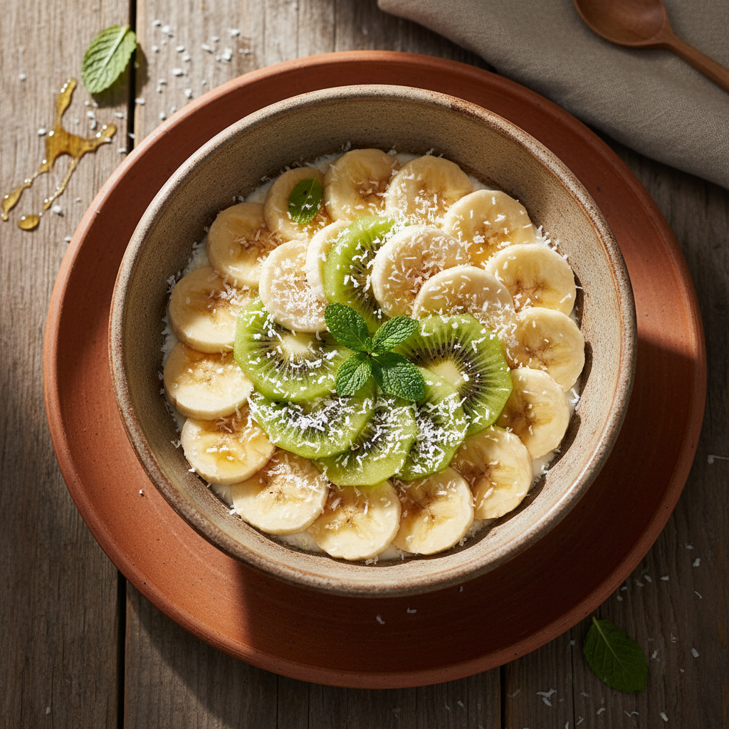 Foto della ricetta Bowl di kiwi, banana e cocco rapè