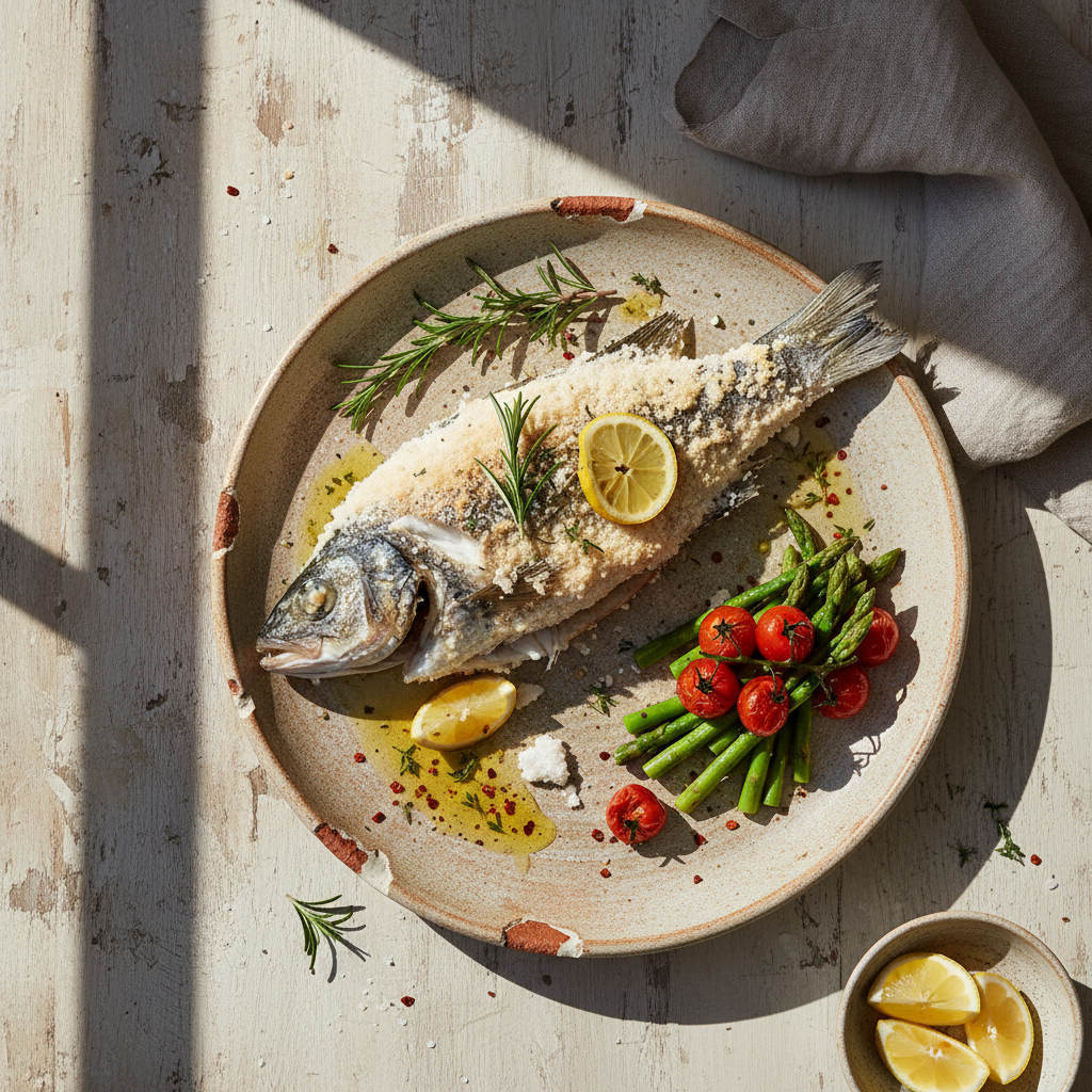Foto della ricetta Branzino al sale con erbe