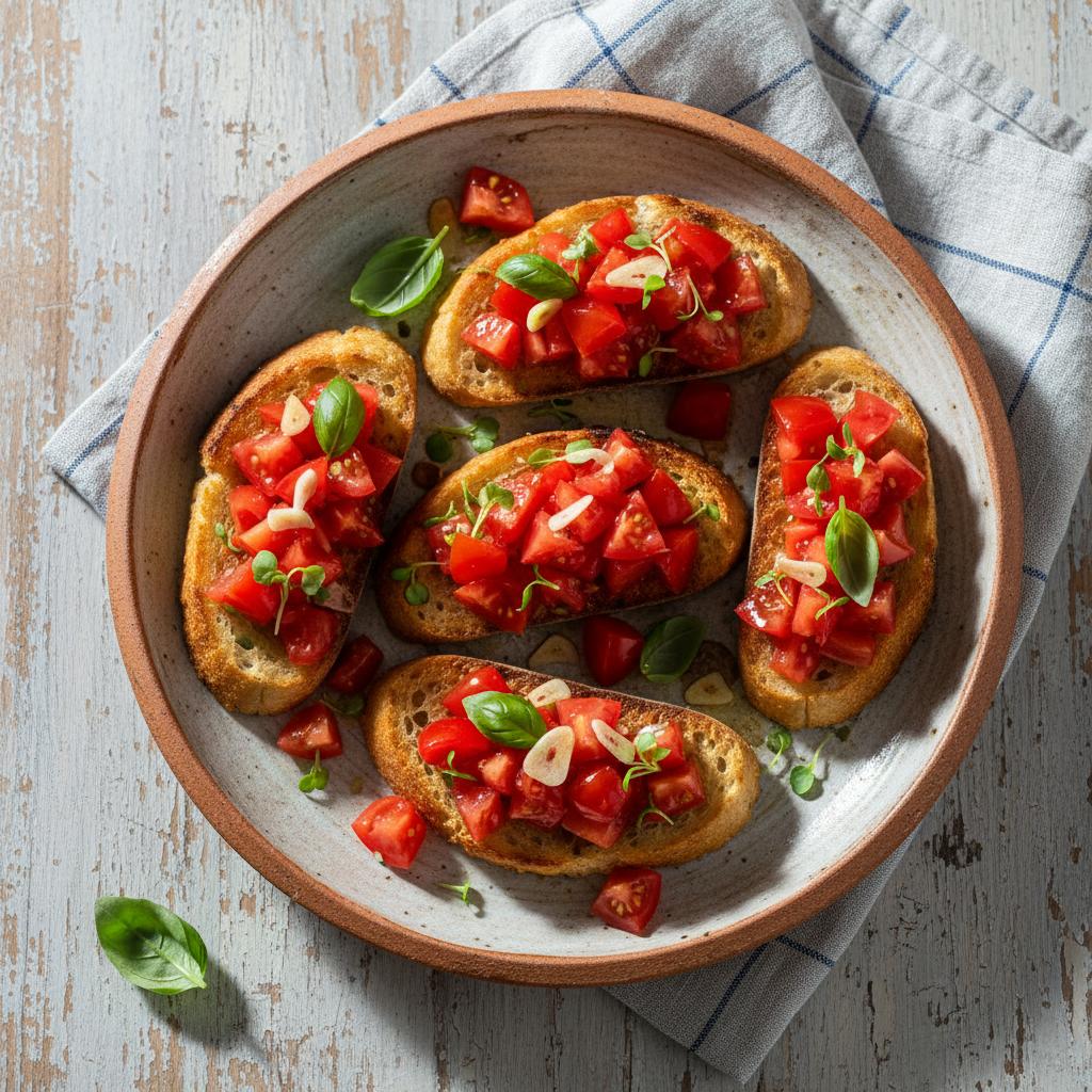 Foto della ricetta Bruschetta gluten-free con pomodoro e basilico
