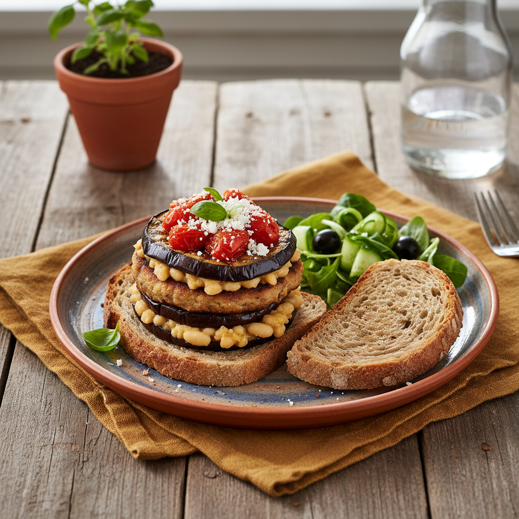 Foto della ricetta Burger di melanzane e fagioli