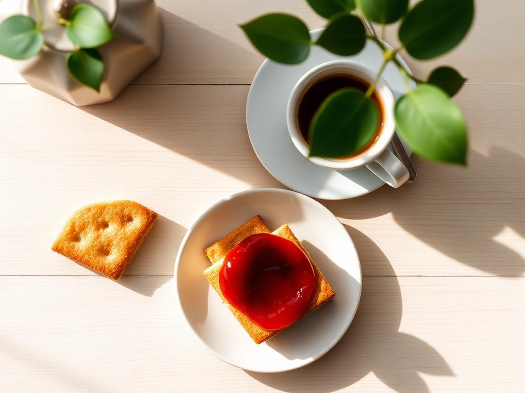 Foto della ricetta Caffè e fette biscottate con marmellata