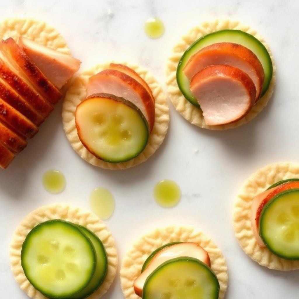 Foto della ricetta Cracker di riso con tacchino e cetriolo