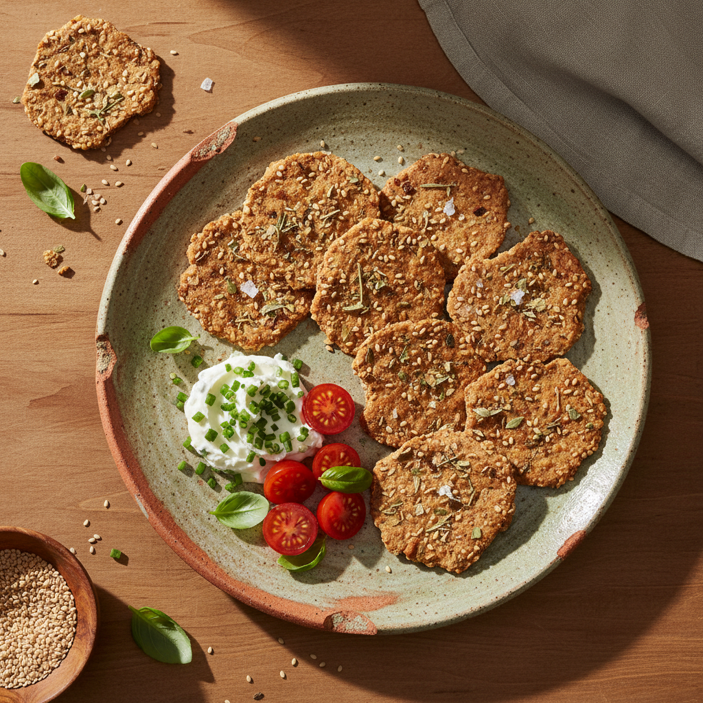 Foto della ricetta Crackers ai semi di sesamo ed erbe