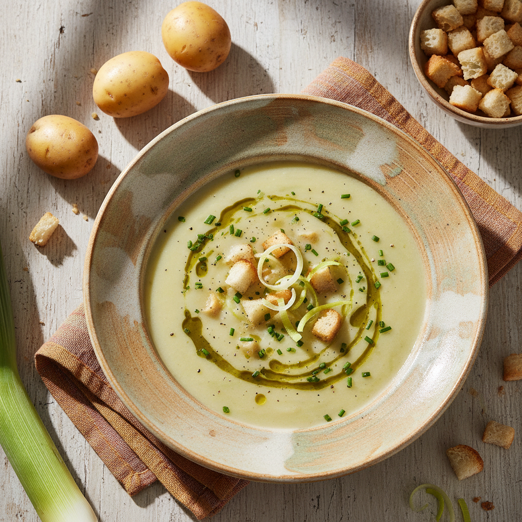 Foto della ricetta Crema di patate e porro verde