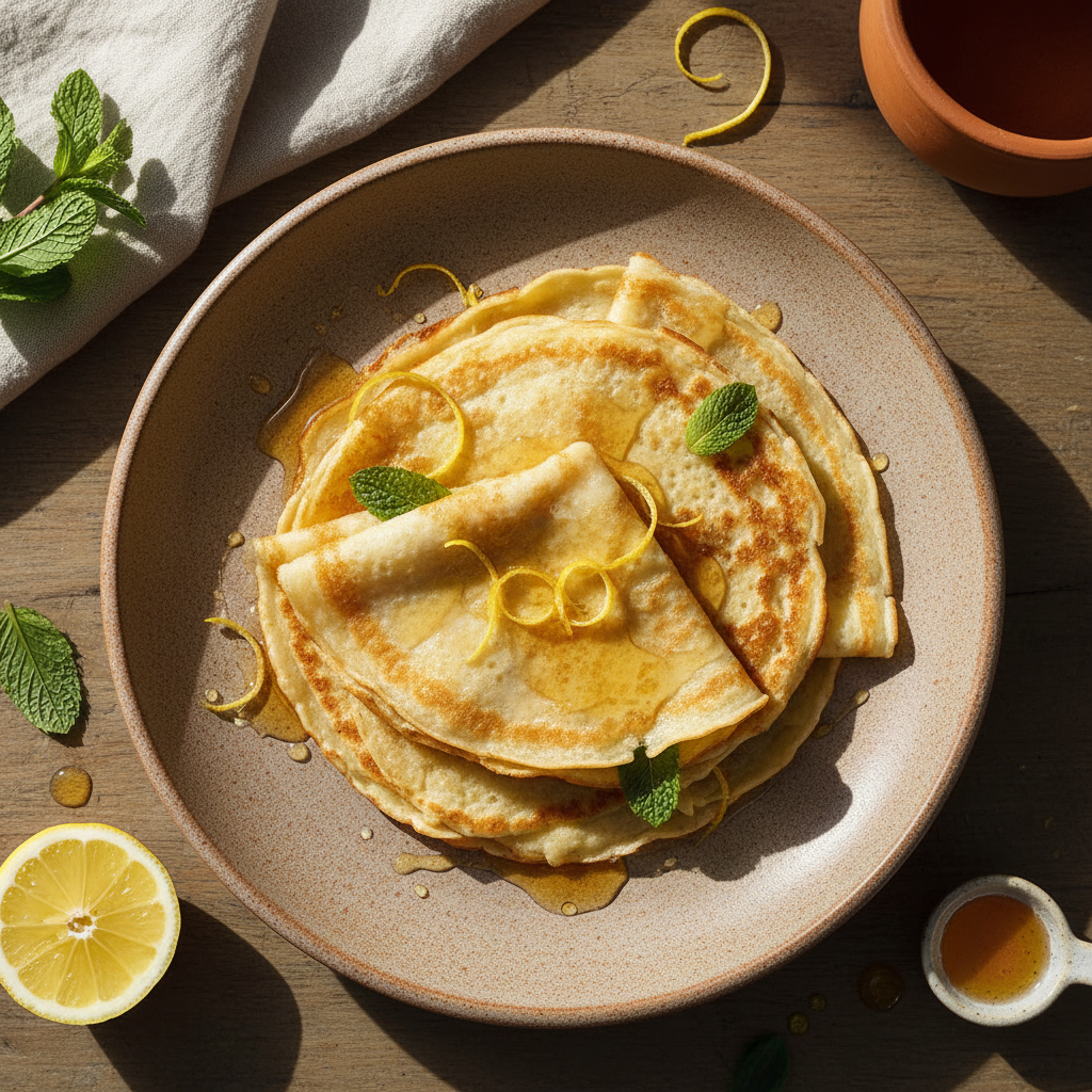 Foto della ricetta Crepes di riso con miele e limone