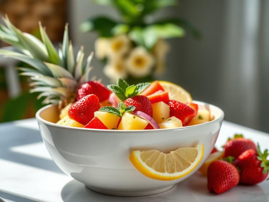 Foto della ricetta Macedonia con menta e limone