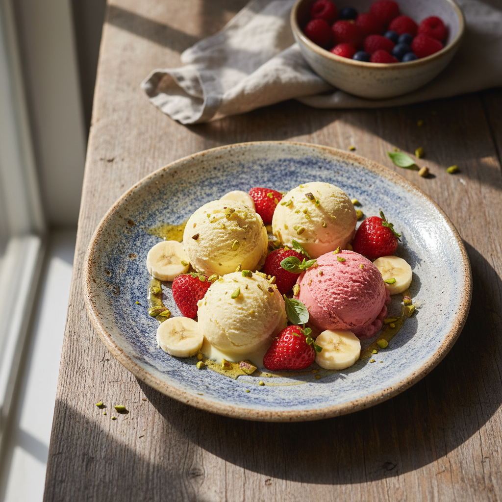 Foto della ricetta Gelato alla banana e fragola