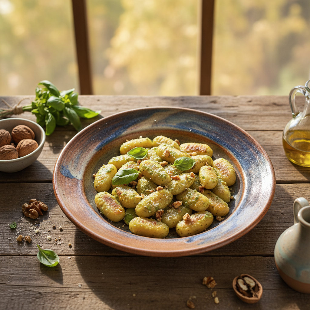 Foto della ricetta Gnocchi al pesto di noci