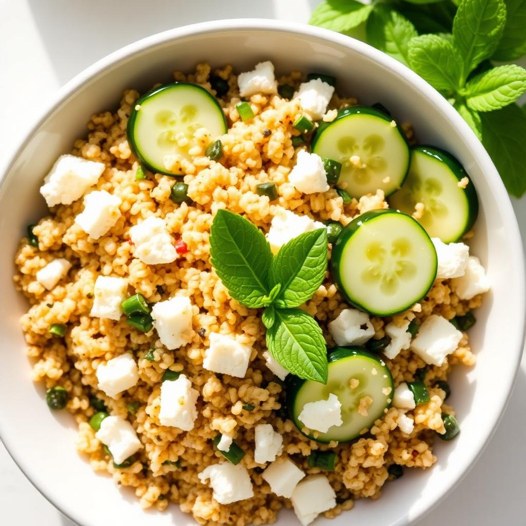 Foto della ricetta Insalata di quinoa, feta e cetrioli