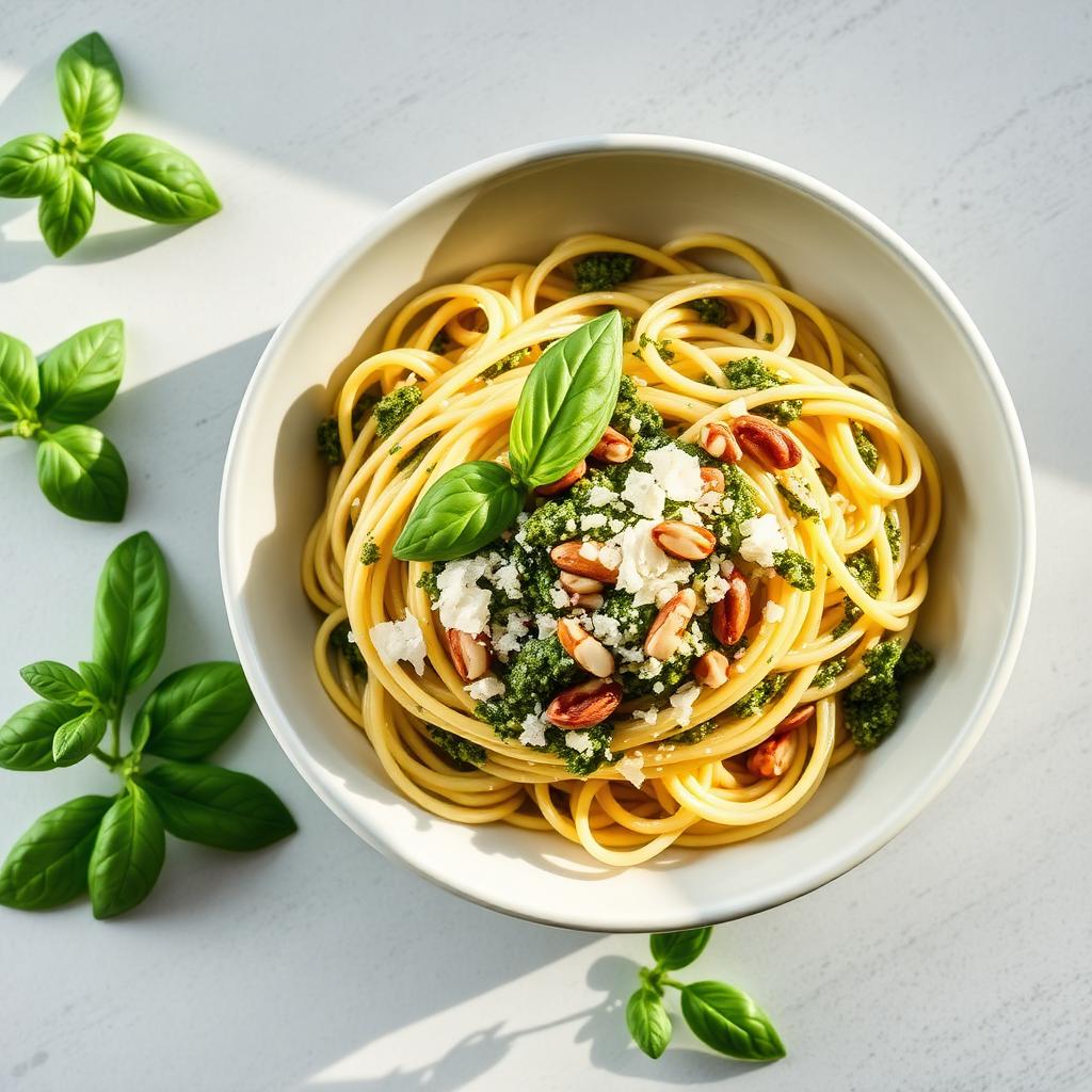 Foto della ricetta Pasta di riso al pesto di basilico
