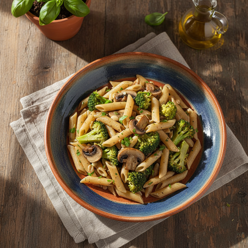 Foto della ricetta Penne di grano saraceno con broccoli e funghi