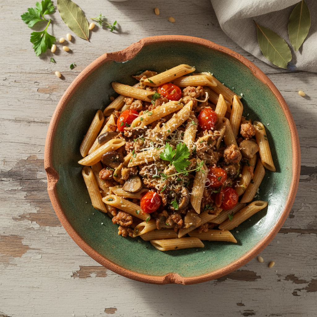 Foto della ricetta Penne integrali del boscaiolo