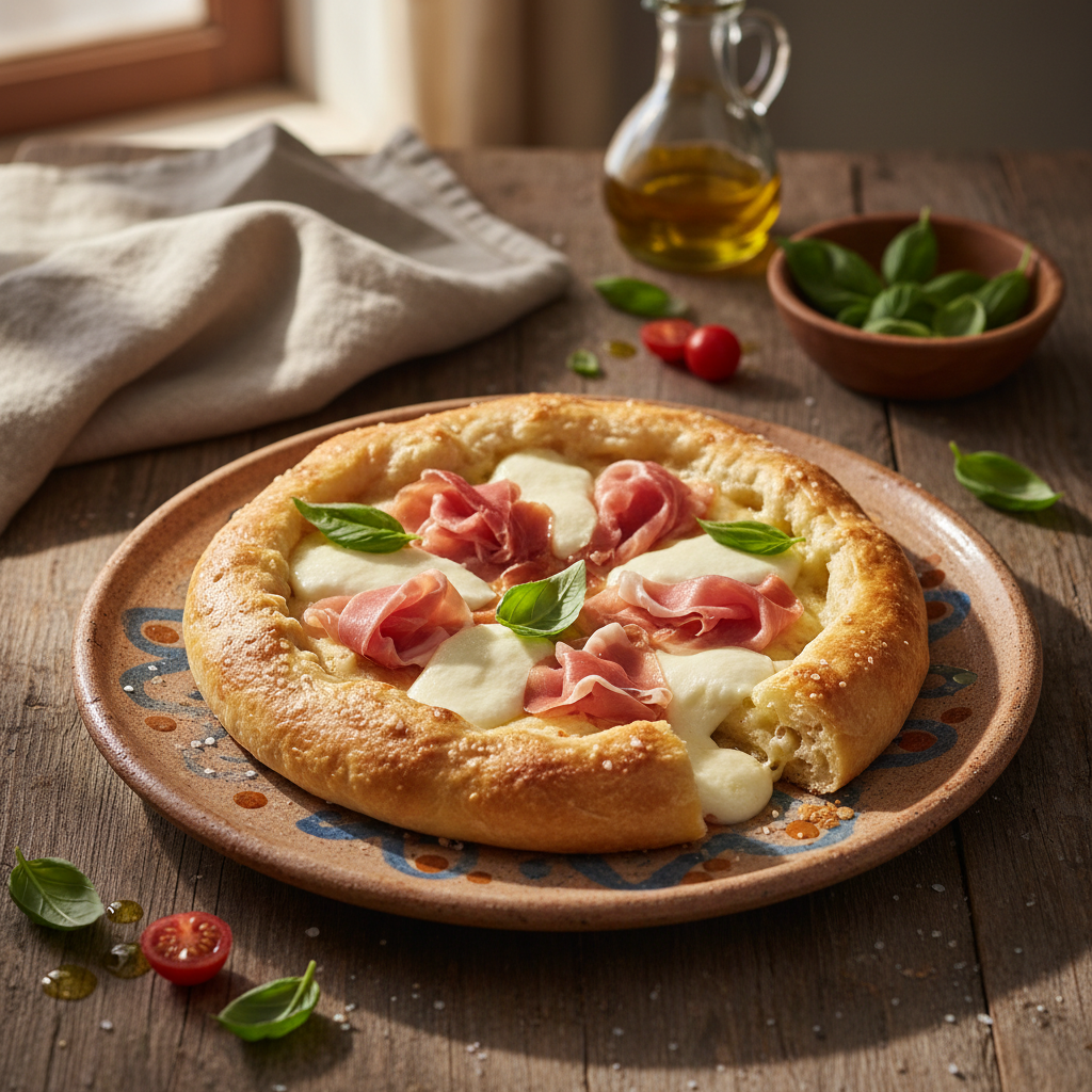 Foto della ricetta Pizza rustica con mozzarella e prosciutto