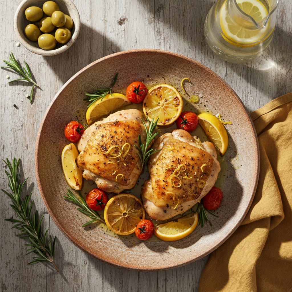 Foto della ricetta Pollo al limone e rosmarino al forno