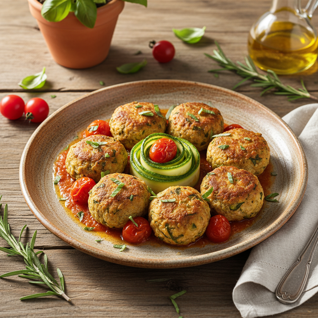 Foto della ricetta Polpettine di tacchino e zucchine al forno