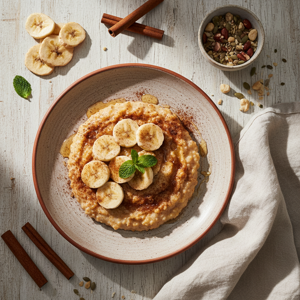 Porridge banana e cannella