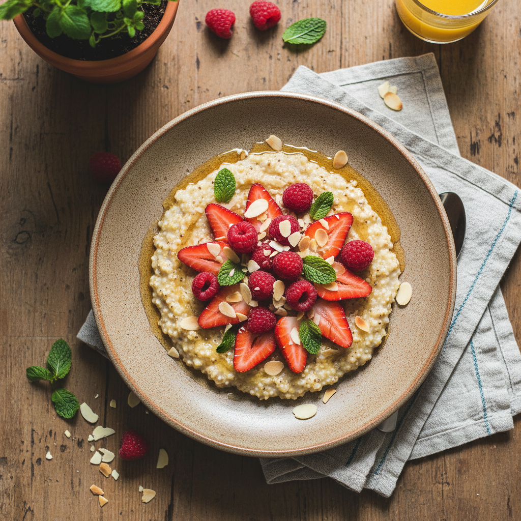 Foto della ricetta Porridge di fiocchi di miglio e fragole