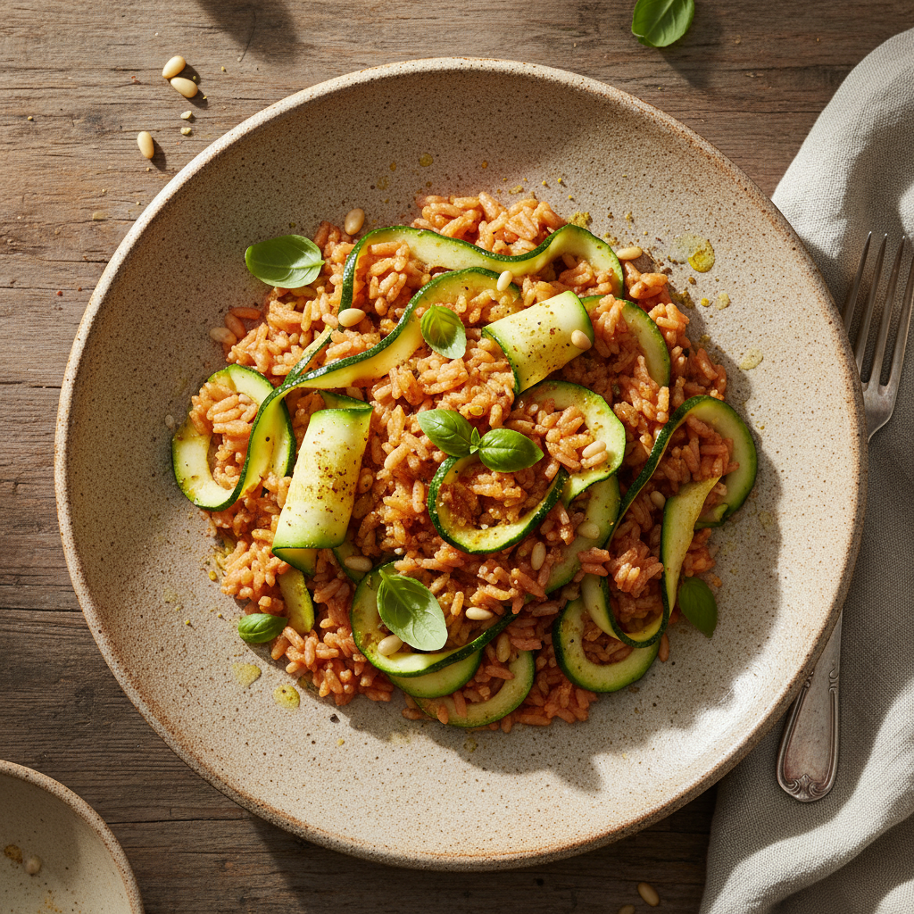Foto della ricetta Riso rosso con zucchine e curcuma