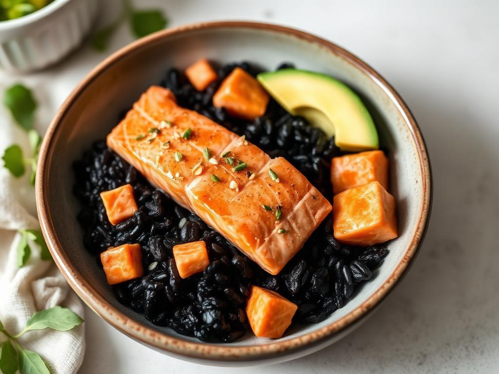 Foto della ricetta Riso venere con salmone e avocado