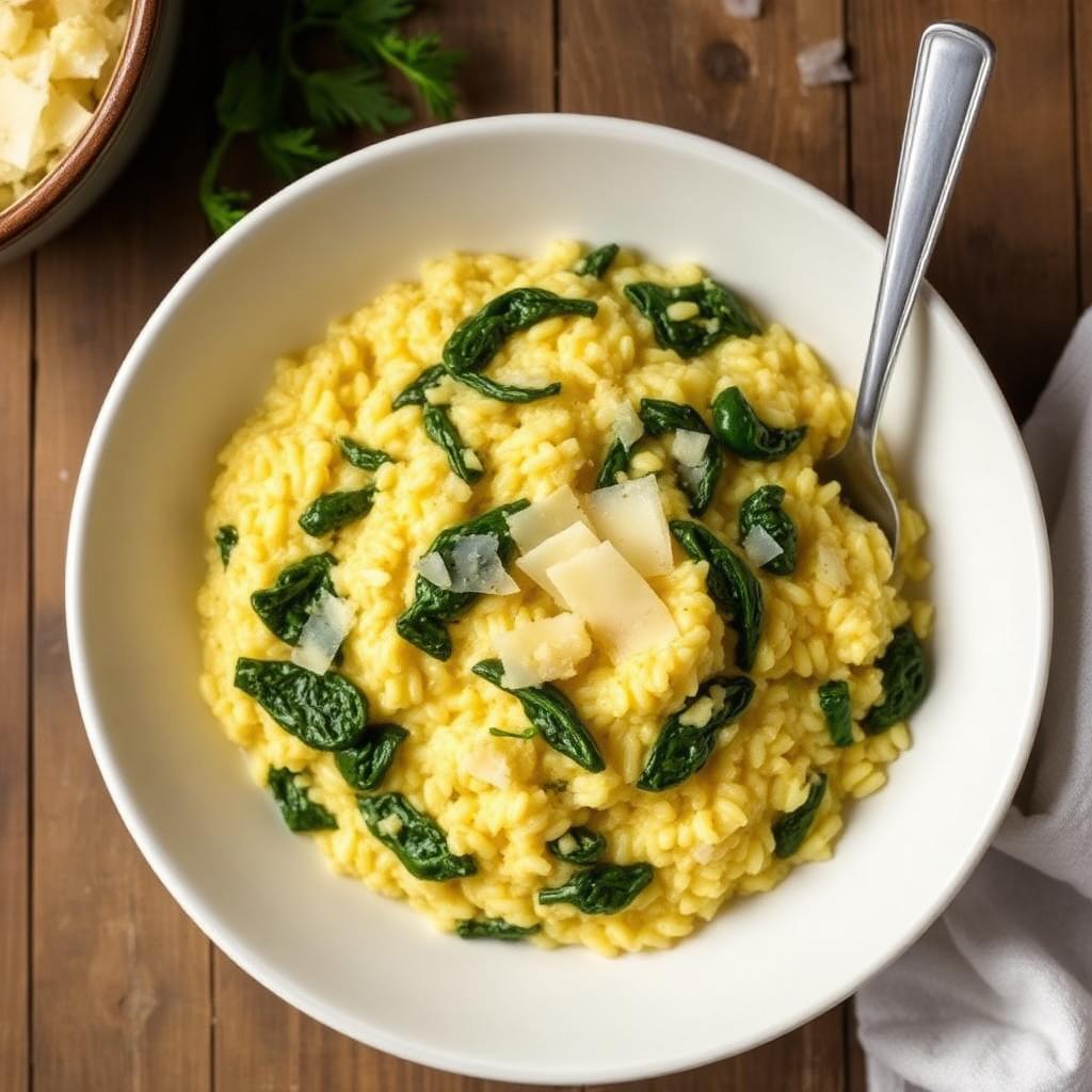 Foto della ricetta Risotto agli spinaci e zafferano