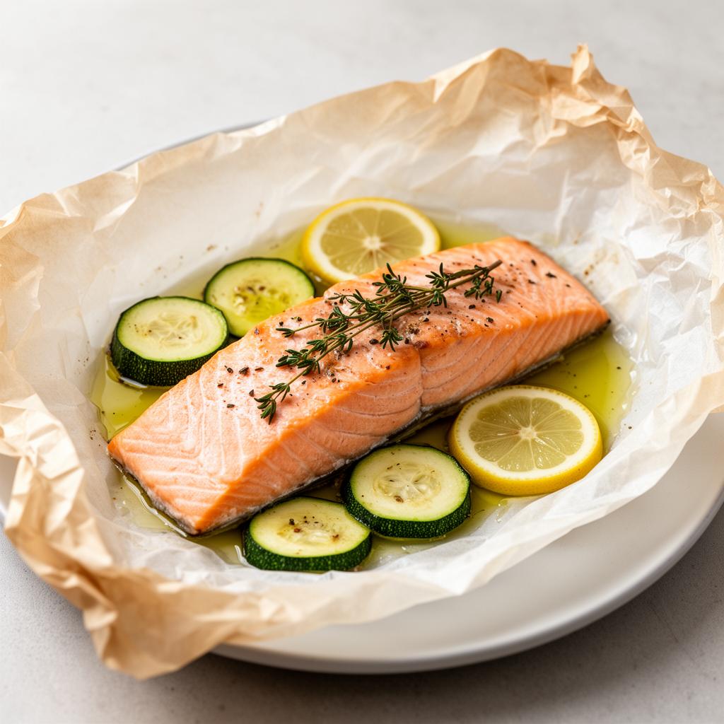 Foto della ricetta Salmone al cartoccio con zucchine