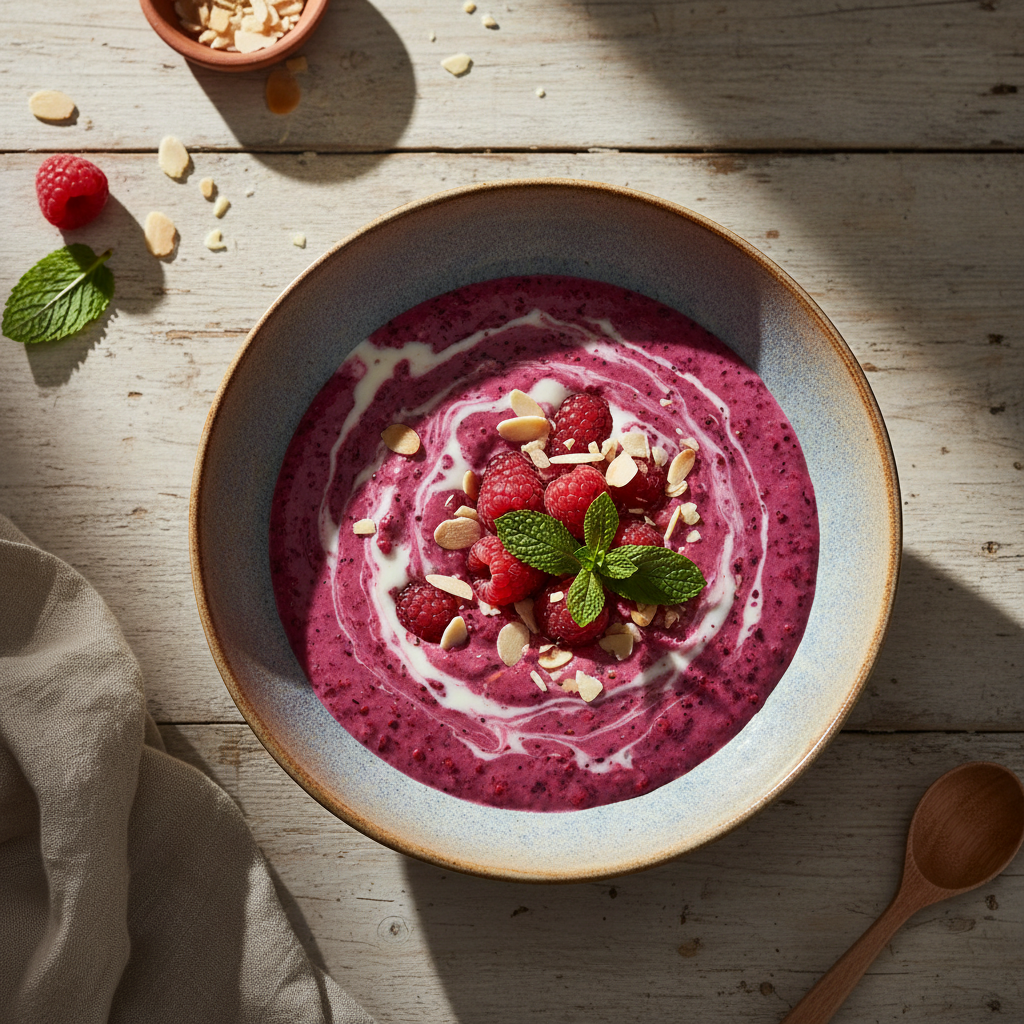 Foto della ricetta Smoothie di lamponi e latte di mandorla