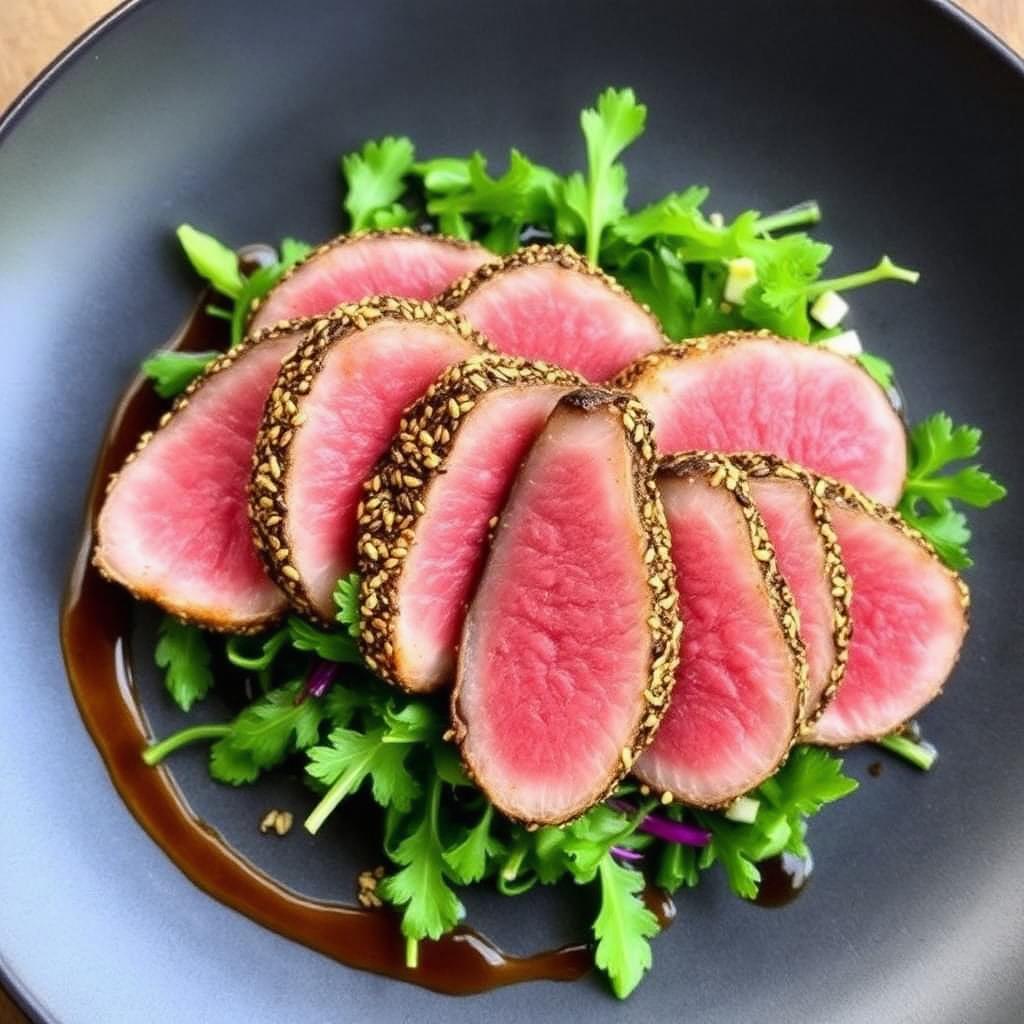Foto della ricetta Tagliata di tonno al sesamo