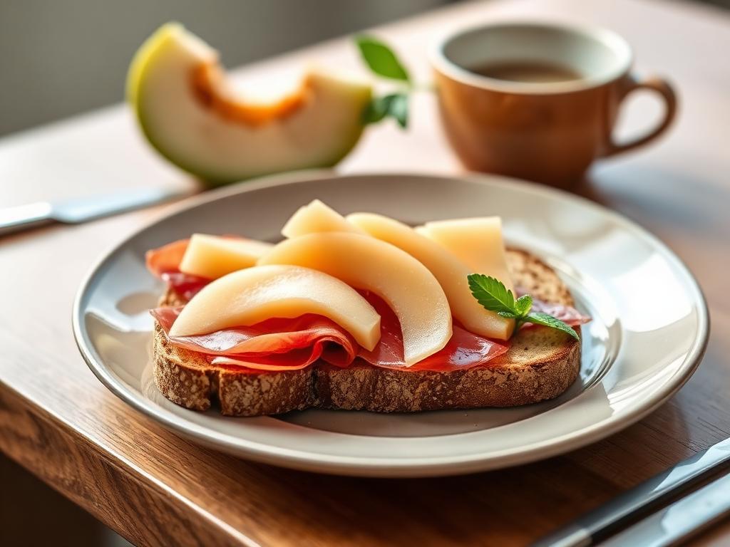 Foto della ricetta Toast con prosciutto crudo e melone