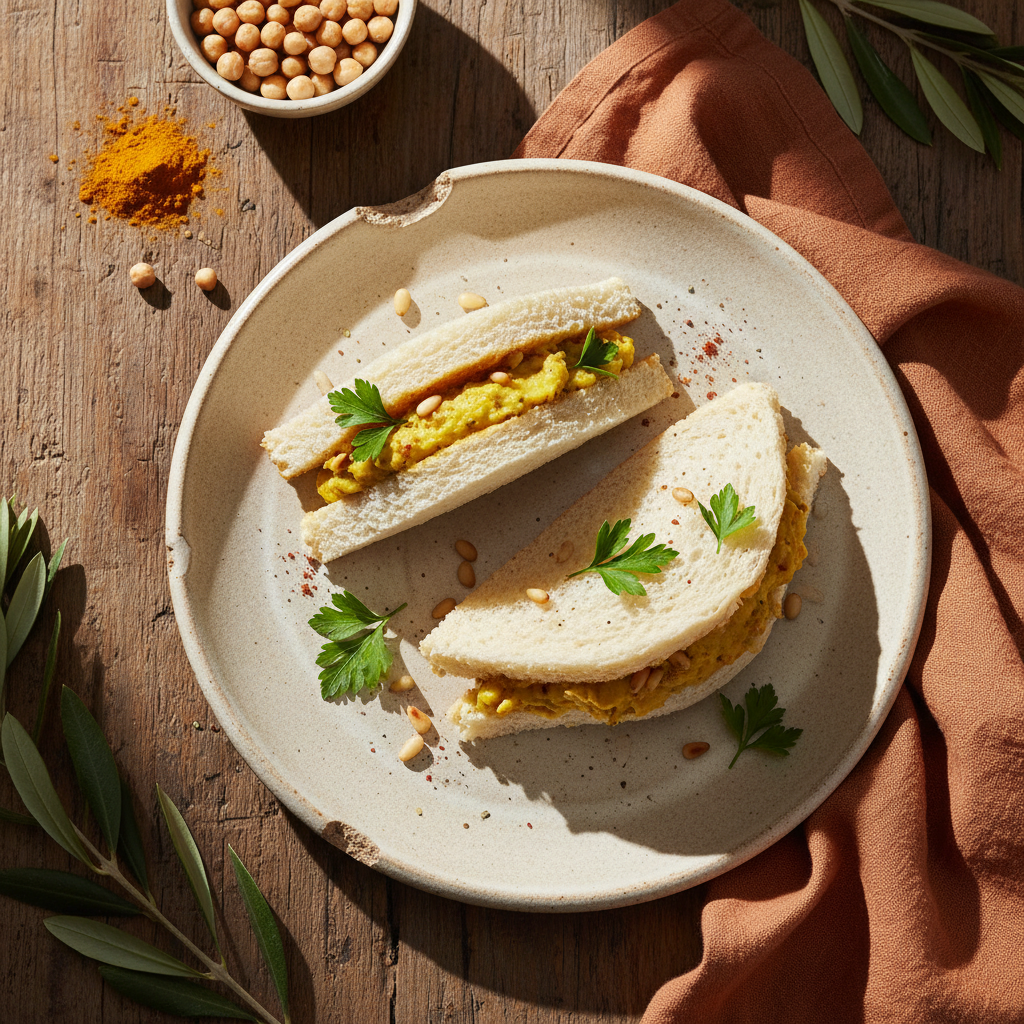 Foto della ricetta Tramezzini con crema di ceci e curcuma