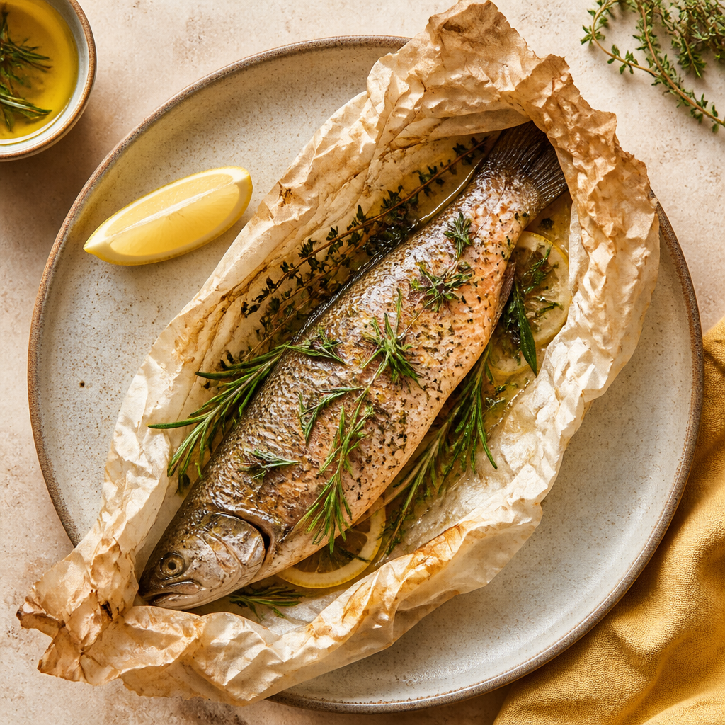 Foto della ricetta Trota salmonata al cartoccio con erbe